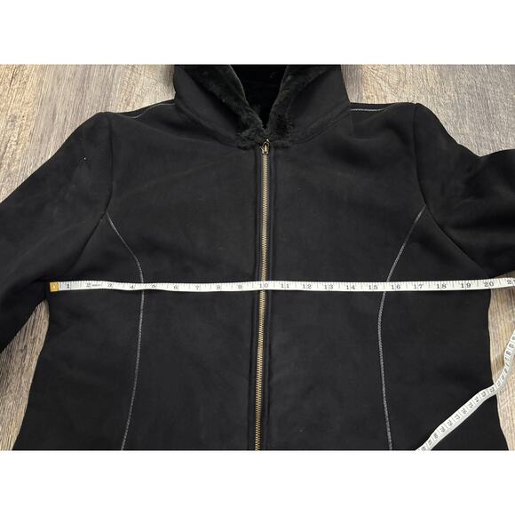 Marvin Richards Black Faux Fur Lined Hooded Jacket Medium - Picture 2 of 5